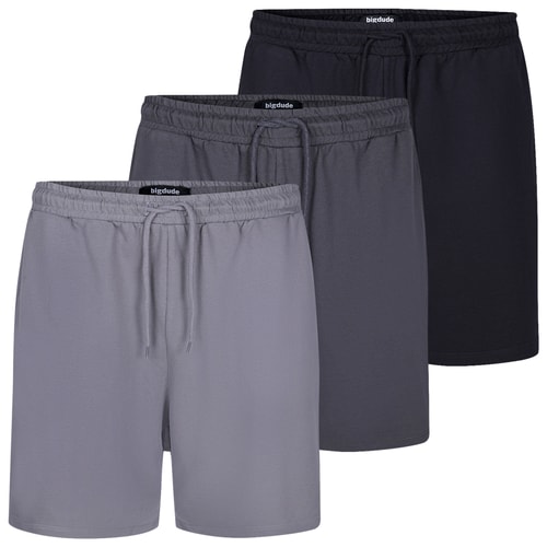 Bigdude 3er-Pack Loopback-Shorts, mehrfarbig